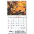 Rectangular Coil Bound Monthly Wall Calendar w/ Fauna